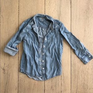 Girls Denim Button Up Shirt